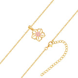 Kette mit Anhänger Sterling Silber gelbgold Zirkonia rosa