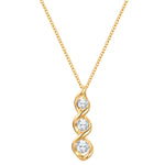 Kette mit Anhänger Sterling Silber gelbgold Zirkonia weiß