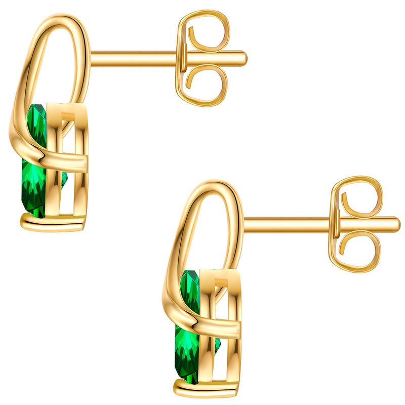 Ohrstecker Sterling Silber gelbgold Zirkonia grün