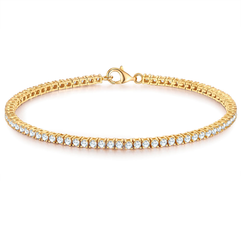 Armband Sterling Silber gelbgold Zirkonia weiß