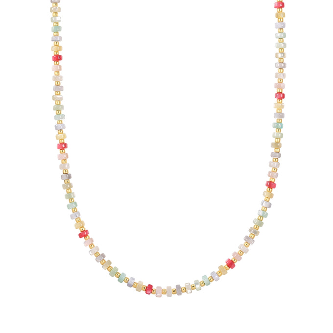 Kette gelbgold Muschelkernperle multicolor