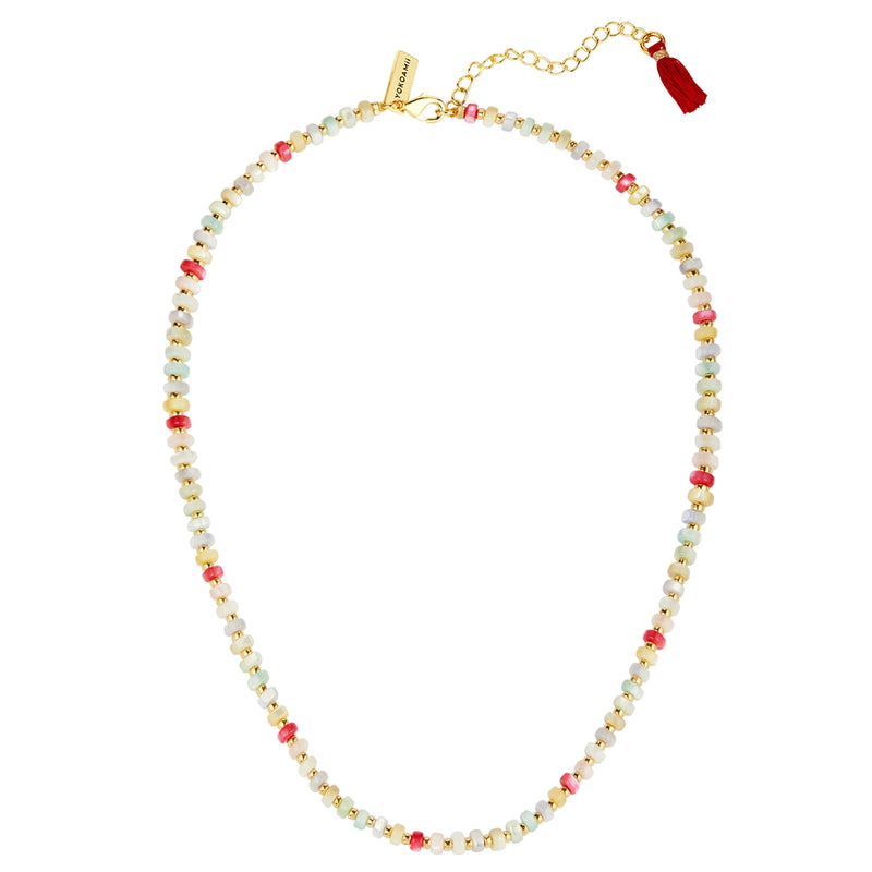 Kette gelbgold Muschelkernperle multicolor