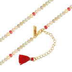 Kette gelbgold Muschelkernperle multicolor