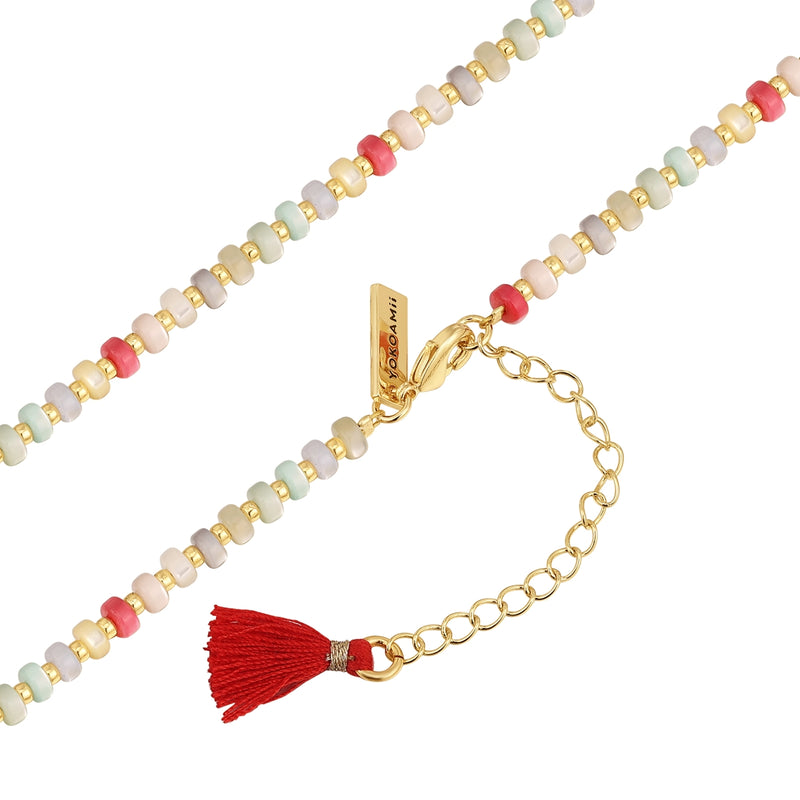 Kette gelbgold Muschelkernperle multicolor