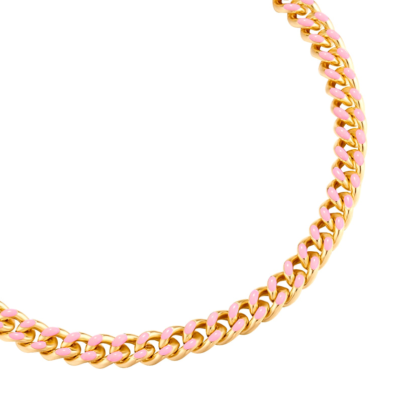 Armband gelbgold Emaille rosa