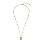 Kette mit Anhänger gelbgold Amazonit blau