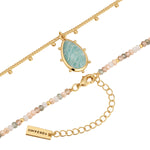 Kette mit Anhänger gelbgold Amazonit blau