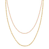 Kette Edelstahl gelbgold Emaille pink