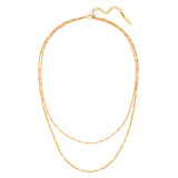 Kette Edelstahl gelbgold Emaille pink