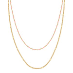 Kette Edelstahl gelbgold Emaille pink