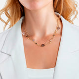 Kette Edelstahl gelbgold Spinell schwarz Achat grau