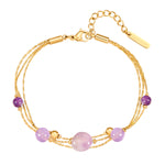 Armband Edelstahl gelbgold Amethyst lila