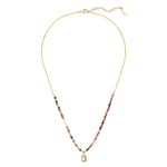 Kette mit Anhänger Edelstahl gelbgold Zirkonia weiß Turmalin multicolor