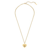 Kette mit Anhänger Edelstahl gelbgold Zirkonia weiß schwarz