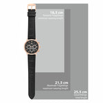 Herren Chronograph roségold Echtleder schwarz