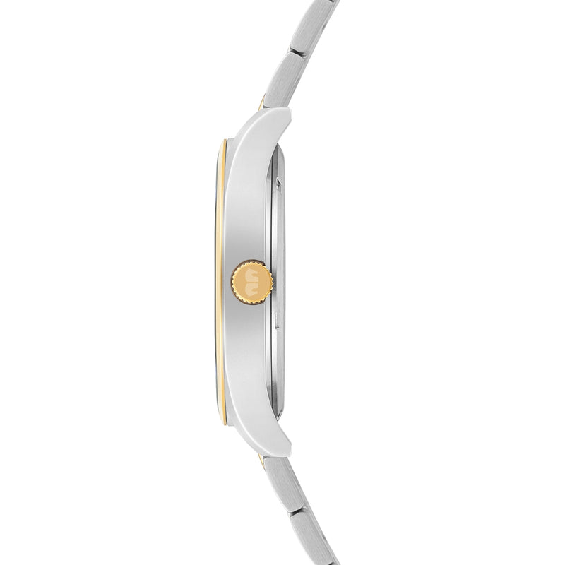 Herren Quarzuhr gelbgold/silber Edelstahl silber/gelbgold