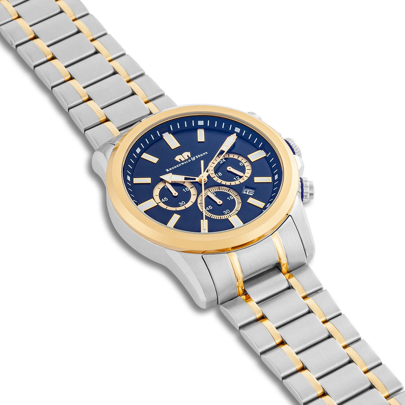 Herren Chronograph silber/gelbgold Edelstahl silber/gelbgold