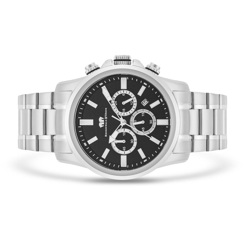Herren Chronograph silber Edelstahl silber