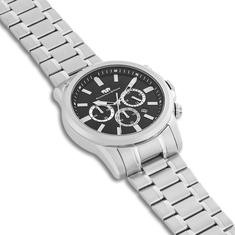 Herren Chronograph silber Edelstahl silber