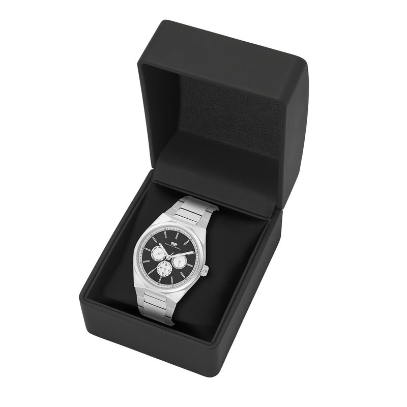 Herren Quarzuhr silber Edelstahl silber
