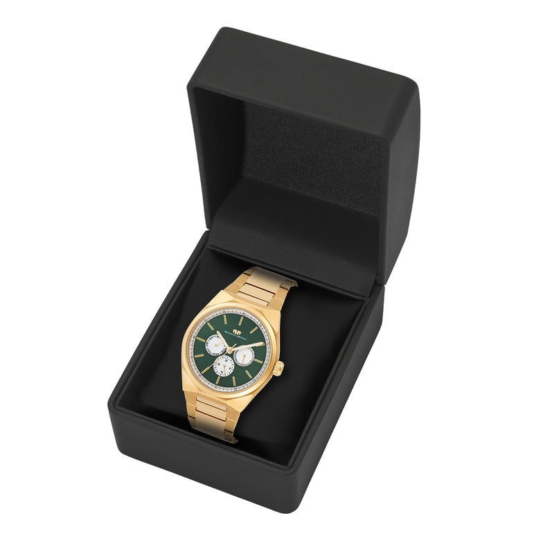 Herren Quarzuhr gelbgold Edelstahl gelbgold