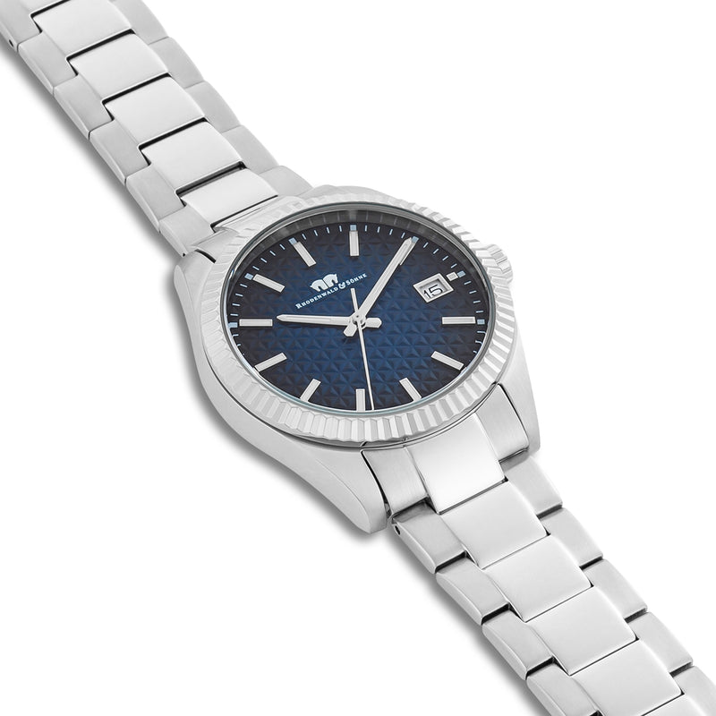 Herren Quarzuhr silber Edelstahl silber