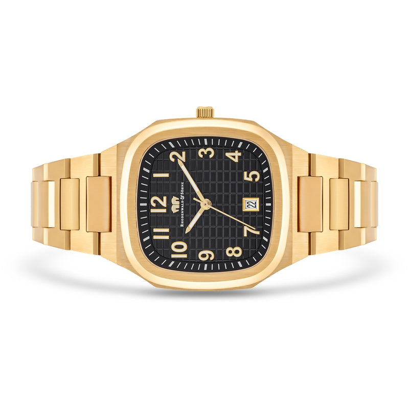Herren Quarzuhr gelbgold Edelstahl gelbgold
