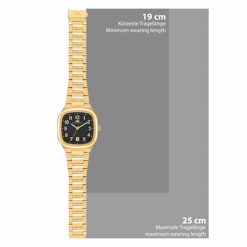 Herren Quarzuhr gelbgold Edelstahl gelbgold