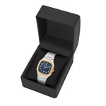 Herren Quarzuhr gelbgold/silber Edelstahl silber