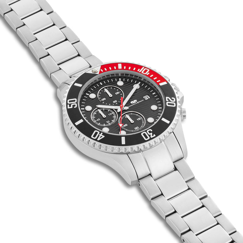 Herren Chronograph silber Edelstahl silber