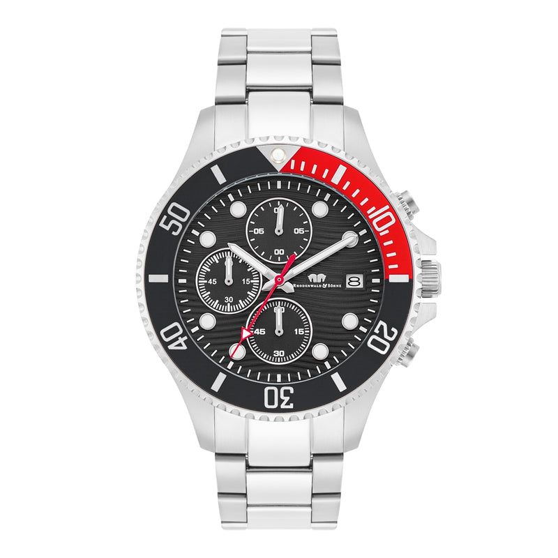 Herren Chronograph silber Edelstahl silber