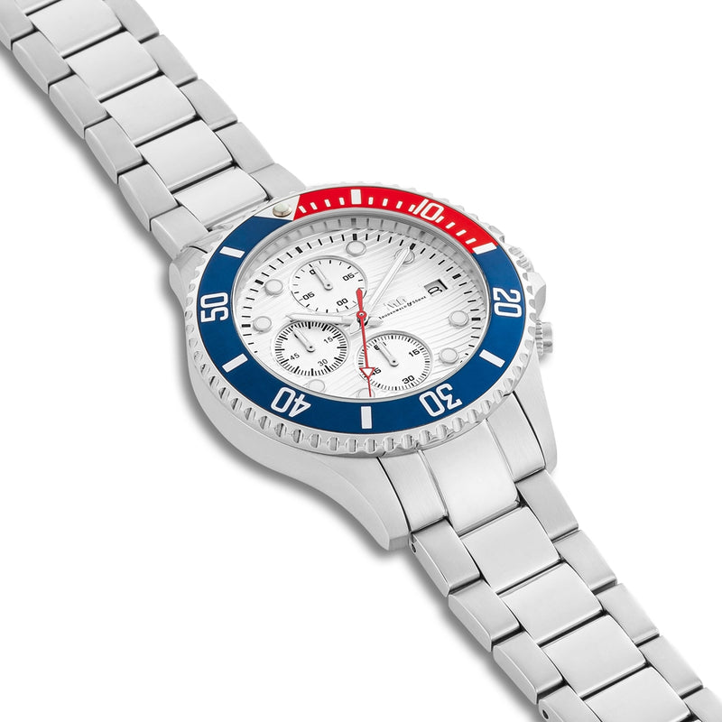 Herren Chronograph silber Edelstahl silber