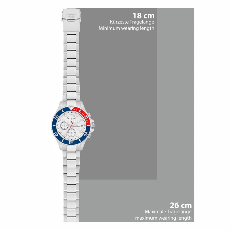 Herren Chronograph silber Edelstahl silber