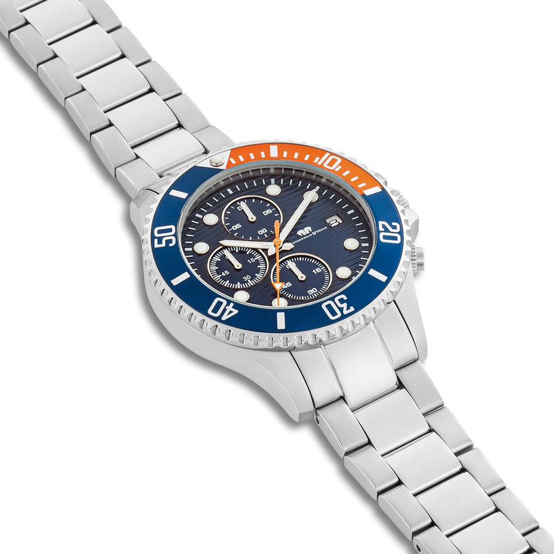 Herren Chronograph silber Edelstahl silber