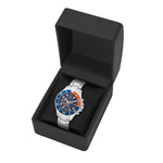 Herren Chronograph silber Edelstahl silber