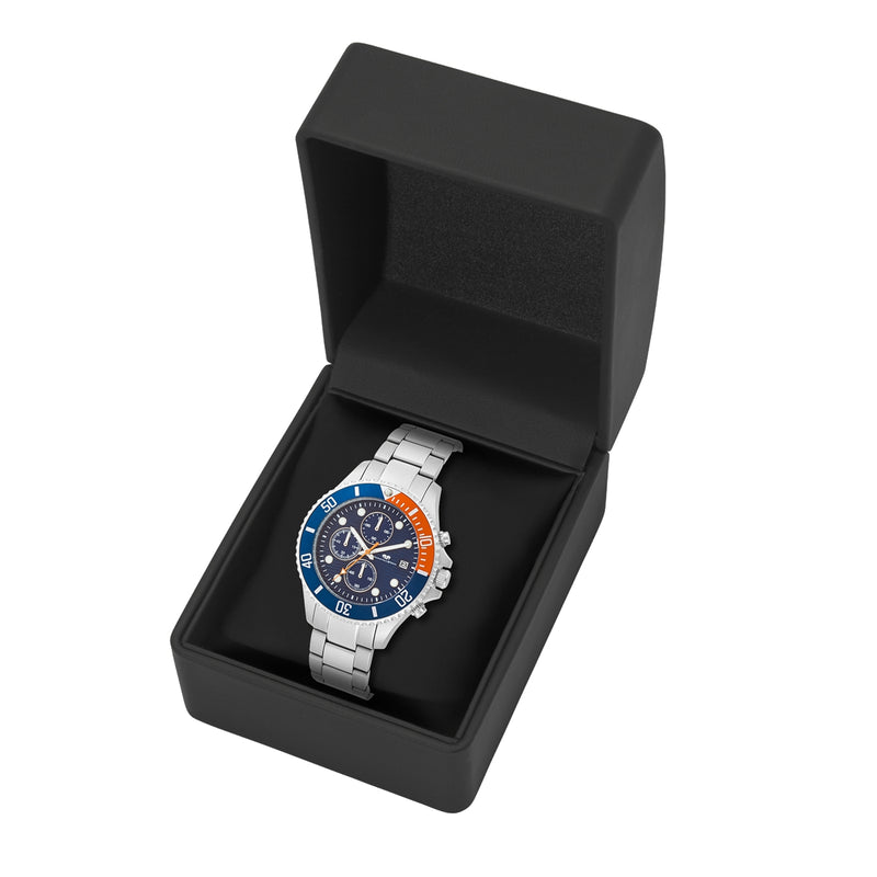 Herren Chronograph silber Edelstahl silber