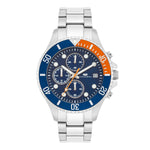 Herren Chronograph silber Edelstahl silber