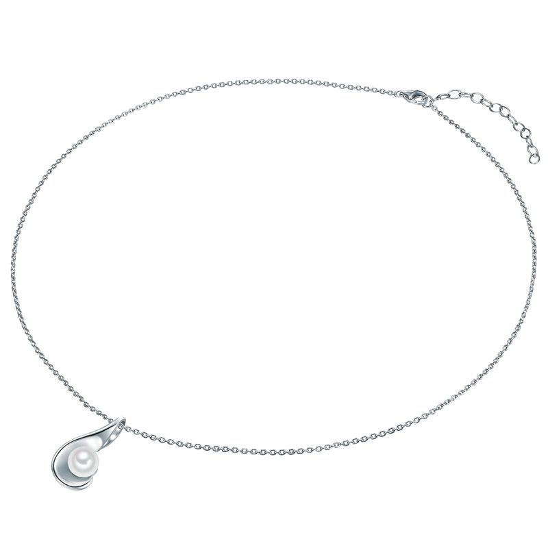 Kette mit Anhänger Sterling Silber Süßwasser-Zuchtperle weiß