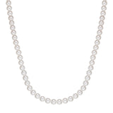 Kette Edelstahl schwarz Perle (synth.) weiß
