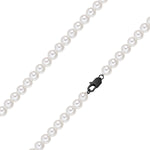 Kette Edelstahl schwarz Perle (synth.) weiß
