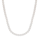 Kette Edelstahl schwarz Perle (synth.) weiß
