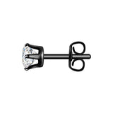 Ohrstecker Edelstahl schwarz Zirkonia weiß