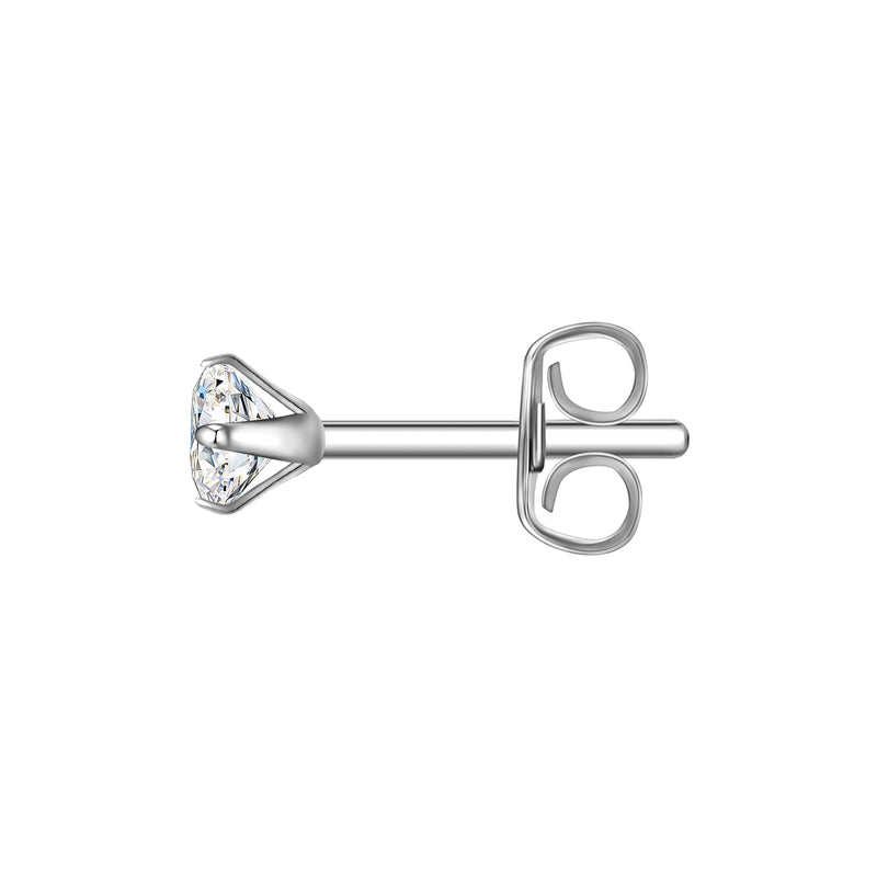 Ohrstecker Edelstahl Zirkonia weiß