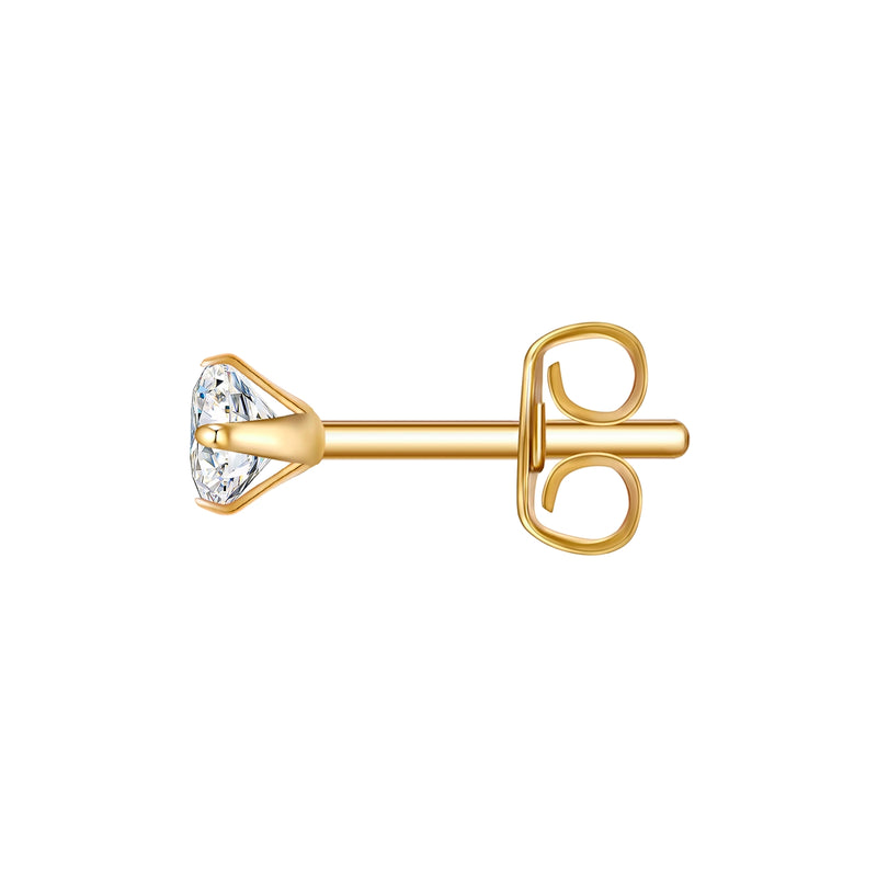 Ohrstecker Edelstahl gelbgold Zirkonia weiß