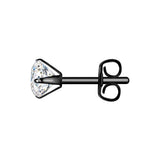 Ohrstecker Edelstahl schwarz Zirkonia weiß