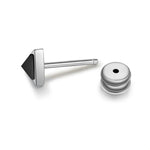 Ohrstecker Edelstahl Zirkonia schwarz