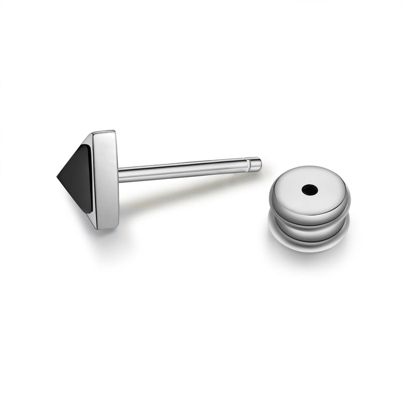Ohrstecker Edelstahl Zirkonia schwarz