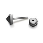 Ohrstecker Edelstahl gunmetal Zirkonia schwarz