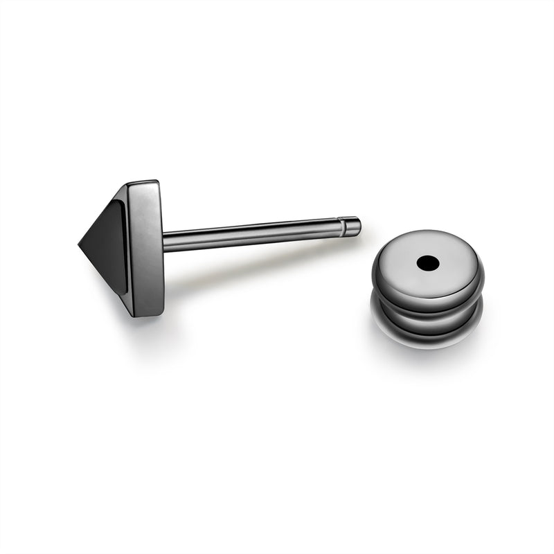 Ohrstecker Edelstahl gunmetal Zirkonia schwarz