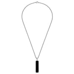 Kette mit Anhänger Edelstahl Achat schwarz